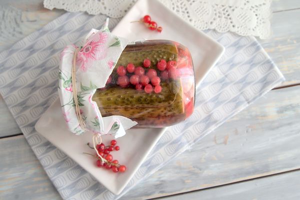 Pepinos conservados con grosellas rojas, una receta con una foto. Pepinos para el invierno sin vinagre, receta