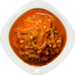 Lecho de calabacín para el invierno con pasta de tomate