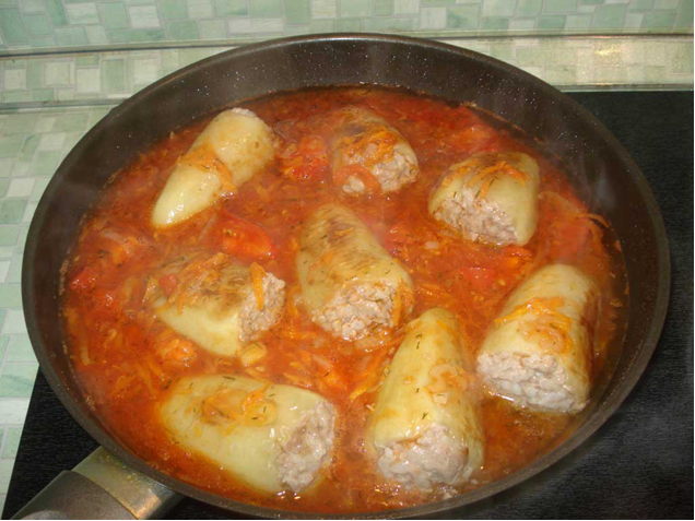 pimienta rellena de estofado