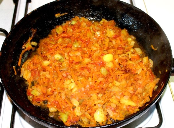 freír las verduras