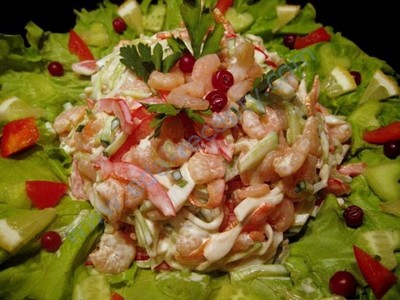 Ensalada de camarón y calamar