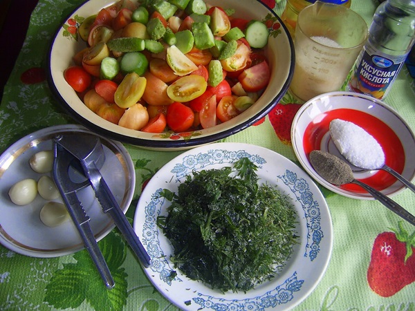 Ensalada de tomate para el invierno