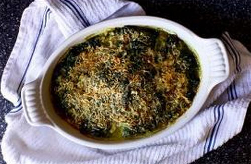  mezclar con espinacas y ponerlo en un molde 