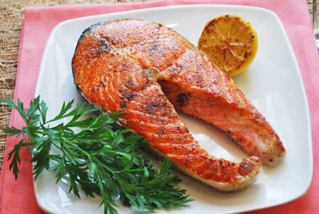 Salmón en la receta del horno con foto