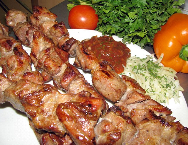 Shish kebab de cerdo