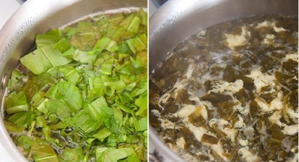 Sopa verde de acedera
