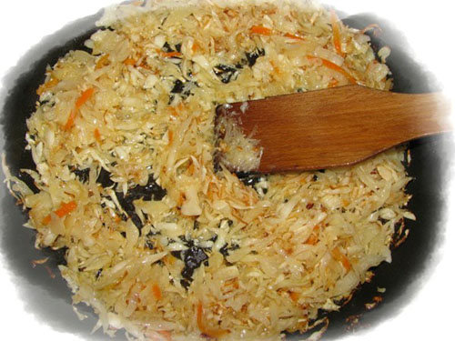 Repollo estofado con champiñones