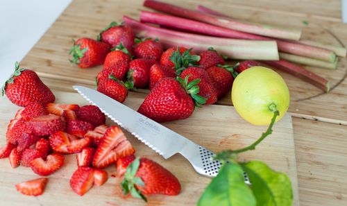 Mermelada con fresas de ruibarbo