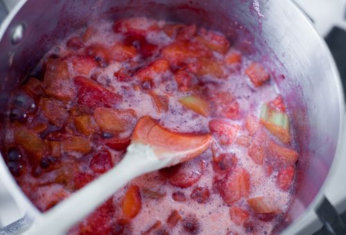 Mermelada con fresas de ruibarbo