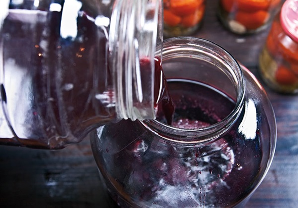 Vino casero de chokeberry