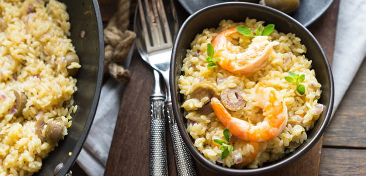 Receta deliciosa para pasta con gambas