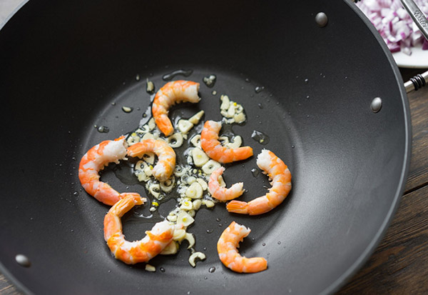 Receta deliciosa para pasta con gambas