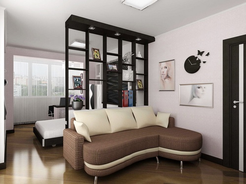 Sala de estar y dormitorio en una habitación (foto)